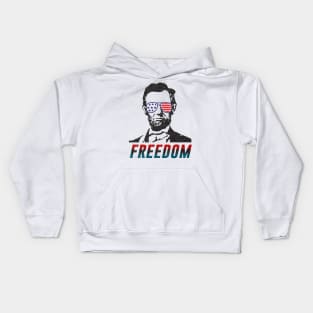 Hipster Abraham Lincoln in Sunglasses - Freedom Kids Hoodie